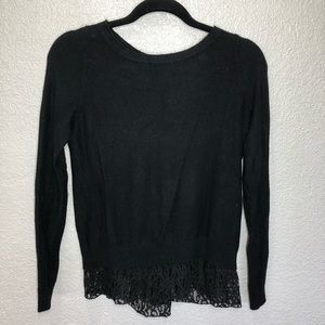 Anthro Angel of the North Black Lace Button up Back Sweater